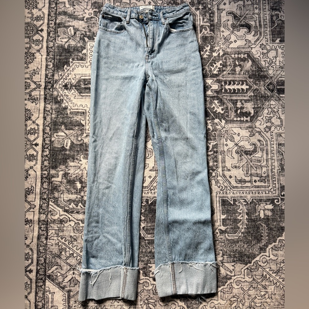 Abercrombie 26 XL Extra Long 90s high rise straight stovepipe jeans